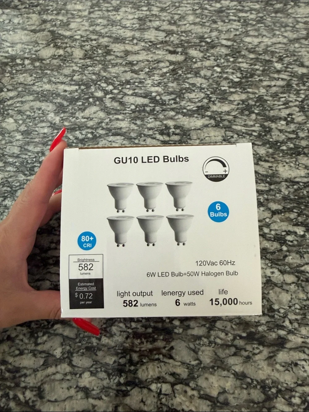 GU10 LED Bulbs 6-Pack - White